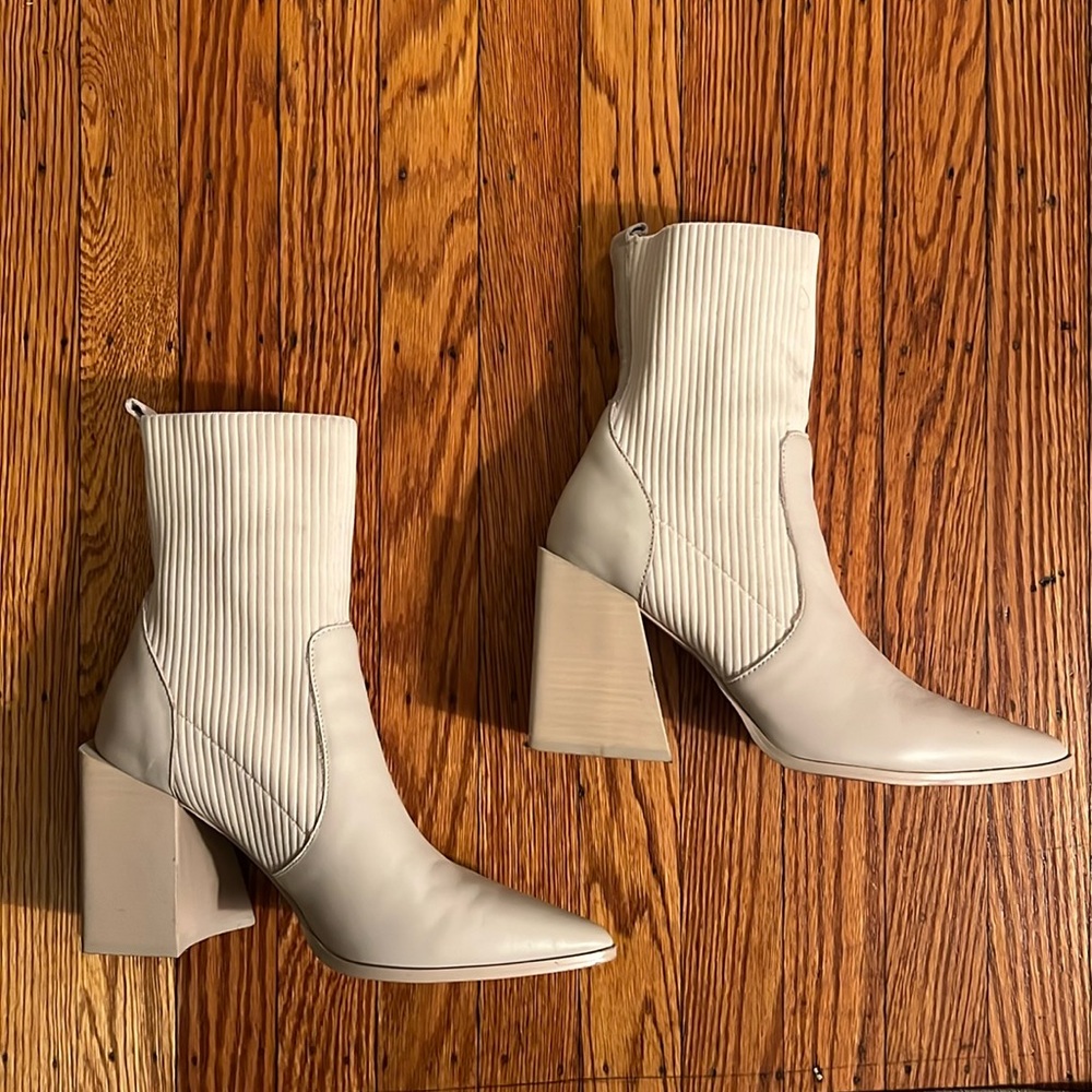 Steve Madden Cream Sock Booties